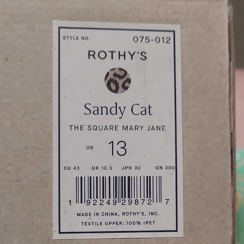 Rothys Sandy Cat Square Mary Jane In Women Size 13